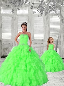 Popular Beading And Ruching Princesita Dress In Green