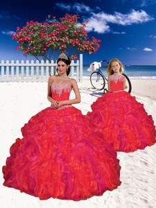 High End Beading And Ruffles Princesita Dress In Red Spring