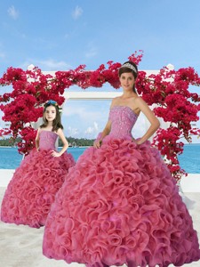 New Arrival Beading And Ruffles Princesita Dress In Coral Red