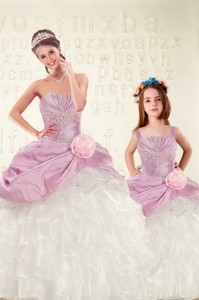 Appliques And Ruffles Lilac Princesita Dress With Hand Made Flowers