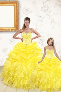 Sweetheart Beading And Ruffles Brand New Yellow Princesita Dress