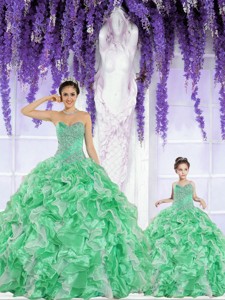Spring Hot Sales Beading And Ruffles Green Princesita Dress