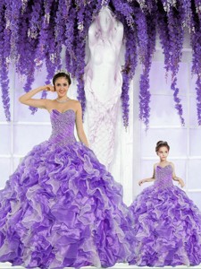 Top Seller Beading And Ruffles Lavender Princesita Dress