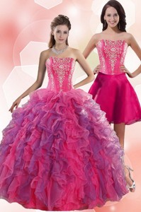Spring Multi Color Quinceanera Dress With Appliques