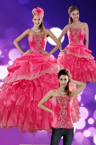 The Most Popular Hot Pink Quince Dress With Ruffles And Appliques