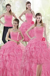 Pretty Baby Pink Quince Dress With Beading And Ruffles
