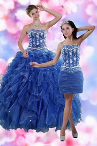 Fashionable Strapless Quinceanera Dress In Royal Blue