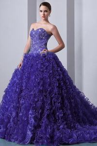 New Style Sweetheart Ruffles Quinceanera Dress In Purple