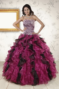 New Style Sweetheart Ruffles Quinceanera Dress In Multi-color