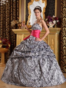 Popular Ball Gown Sweetheart Floor-length Zebra Quinceanera Dress