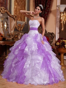 Multi-colored Ball Gown Sweetheart Organza Beading and Ruching Quinceanera Dress