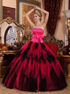 Wonderful Ball Gown Strapless Floor-length Tulle Beading Quinceanera Dress