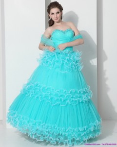 Perfect Sweetheart Quinceanera Dress With Ruffled Layers And Beading