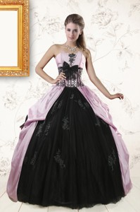 Cheap Strapless Quinceanera Dress With Appliques And Ruffles