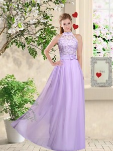 Luxurious Halter Top Bridesmaid Dress With Bowknot