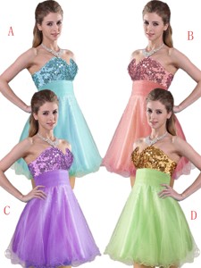 Classical Organza Short Dama Dress with Sequins and Beading