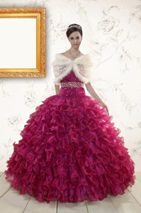 Sweetheart Quinceanera Gown With Beading And Ruffles
