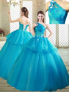 Popular One Shoulder Quinceanera Dress With Ruffles And Appliques