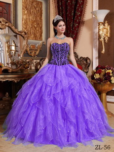 Purple and Black Ball Gown Sweetheart Embroidery with Beading Quinceanera Dress
