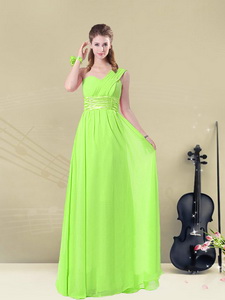 Gorgeous Floor Length Straps Ruching Quinceanera Court Dress For Summer