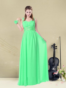 Simple Empire Straps Quinceanera Court Dress With Ruching And Belt Summer