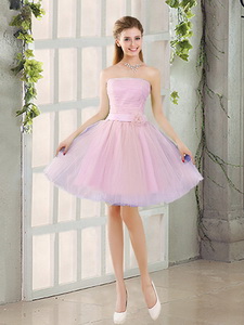 Fall A Line Strapless Ruching Quinceanera Court Dress With Belt