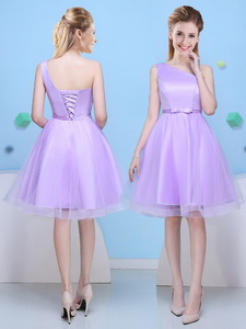 Modest A Line One Shoulder Lavender Quinceanera Court Dress For Party