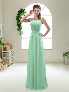 Classical Apple Green One Shoulder Quinceanera Court Dress With Zipper Up
