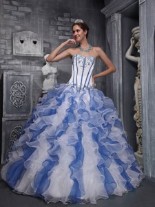 Sweet Ball Gown Sweetheart Taffeta and Organza Appliques Colorful Quinceanera Dress