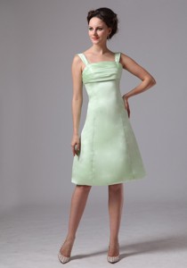 Apple Green Straps Knee-length Quinceanera Dama Dress For Custom Made In Brunswick Georgia
