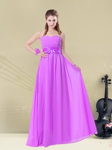 New Style Empire Sweetheart Quinceanera Dama Dress With Ruching And Belt