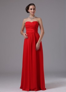 Red Sweetheart And Ruched In Arizona For Dama Dress Chiffon Floor-length