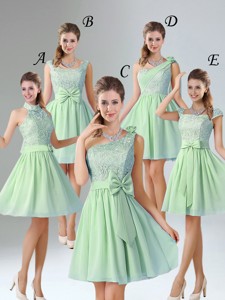 Romantic Short Dama Dress With Hand Made Flower For Wedding Party