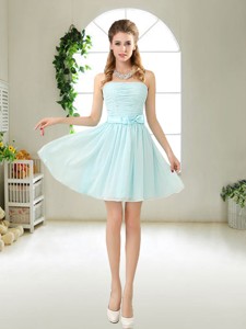 Elegant Strapless Mini Length Dama Dress With Bowknot