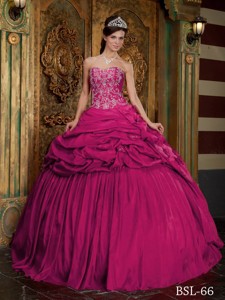Coral Red Ball Gown Sweetheart Floor-length Taffeta Beading and Appliques Quinceanera Dress