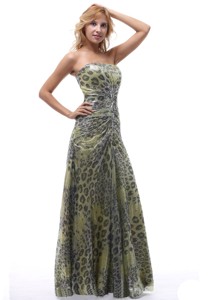 Unique Leopard Strapless Evening Dress Lace-up For Custom Made In Andover
