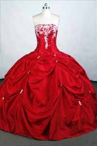 Elegant Ball Gown Strapless Floor-length Taffeta Quinceanera Dress