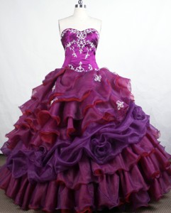 Elegant Ball Gown Sweetheart-neck Floor-length Purple Quinceanera Dress