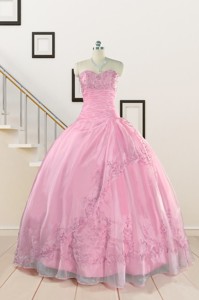 Pretty Baby Pink Quinceanera Dress With Beading And Appliques