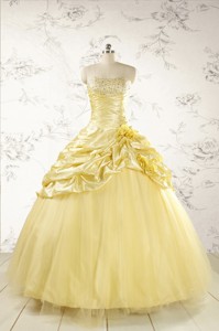 Yellow Sweetheart Ball Gown Quinceanera Dress