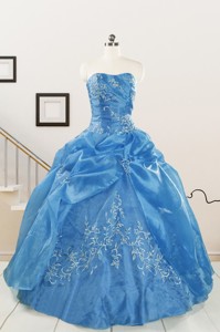 Classical Baby Blue Quinceanera Dress With Embroidery