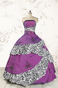 Unique Purple Quinceanera Dress With Embroidery And Zebra