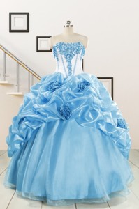New Style Sweetheart Baby Blue Quinceanera Dress With Appliques