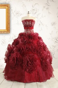 Unique Quinceanera Dress With Hand Made Flowers