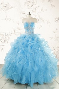 Aqua Blue Ball Gown Sweetheart Beading Sweet 16 Dress