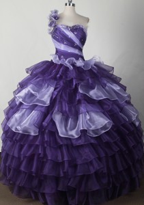 Elegant Ball Gown One Shoulder Neck Floor-length Quinceanera Dress