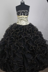 Exclusive Ball Gown Strapless Floor-length Black Quinceanera Dress