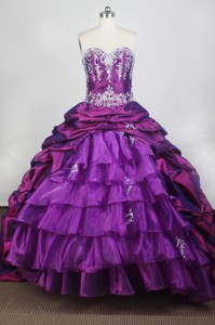 Elegant Ball Gown Sweetheart Neck Floor-length Purple Quinceanera Dress