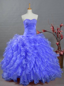 Perfect Sweetheart Dress For Quinceanera With Beading And Ruffles
