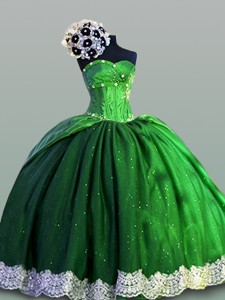 Beautiful Laced Sweetheart Green Quinceanera Dress Summer
